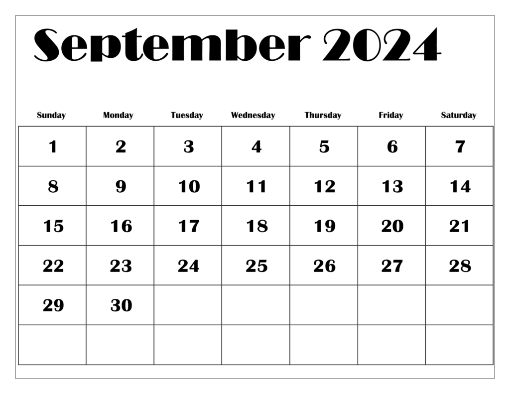 Cute September 2024 Calendar With Holidays