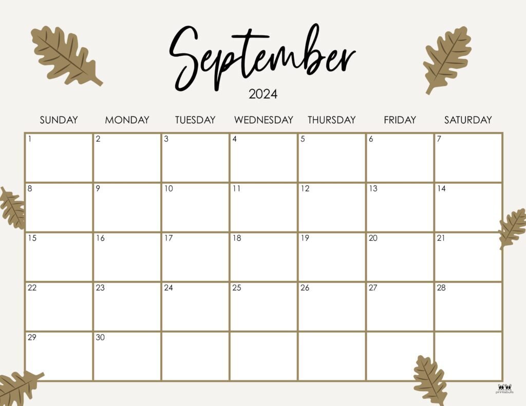 Free Printable Cute September 2024 Calendar