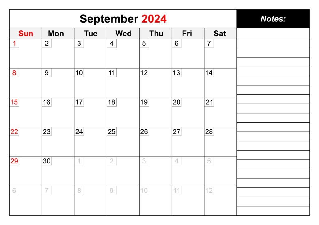 September 2024 Calendar