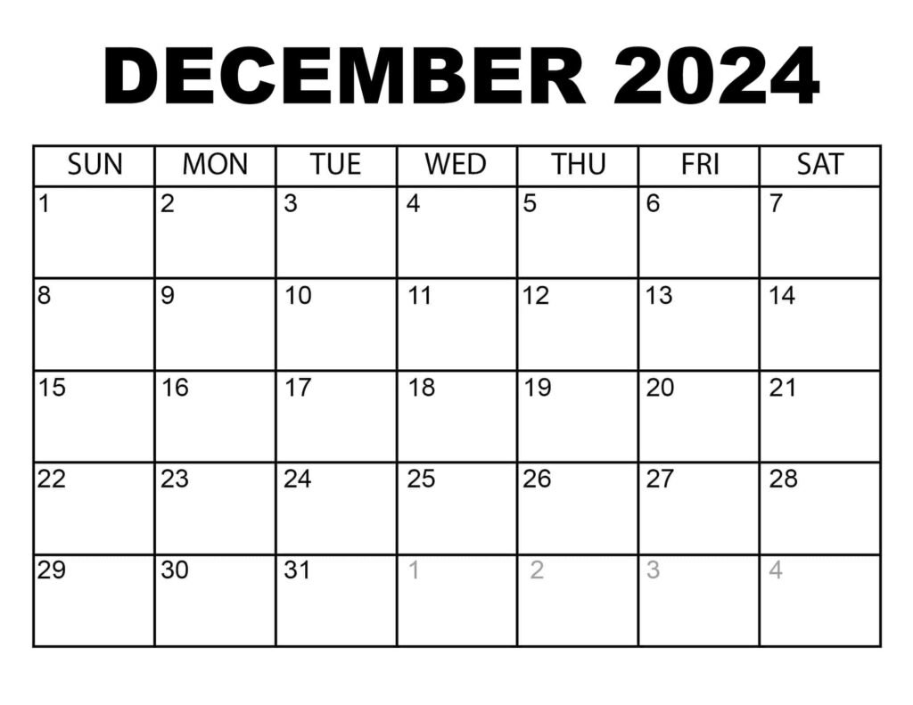 December 2024 Calendar